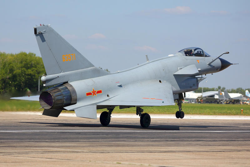 A Chinese Chengdu J-10 Fighter Buzzed a U.S. Aircraft Carrier at a Saudi Port