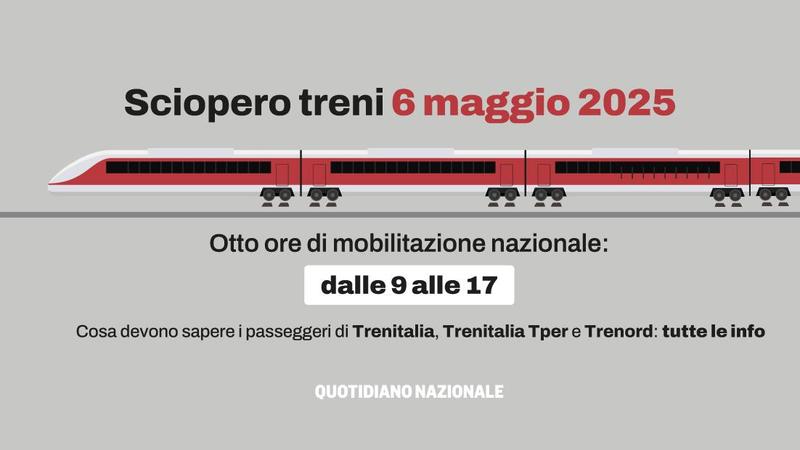 Guida allo sciopero treni del 6 maggio 2025: orari, chi si ferma e corse garantite