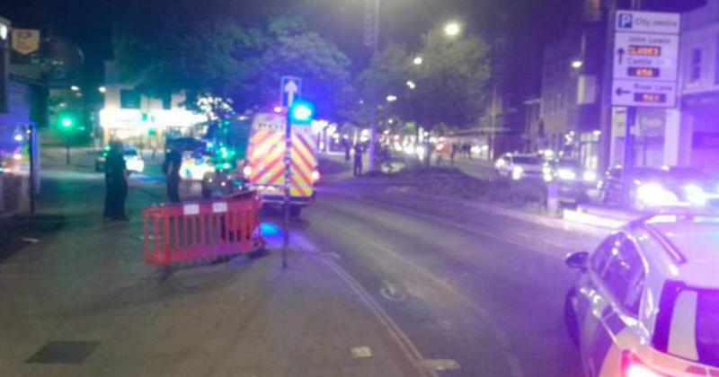 Emergency services seen in main Norwich road as man chased