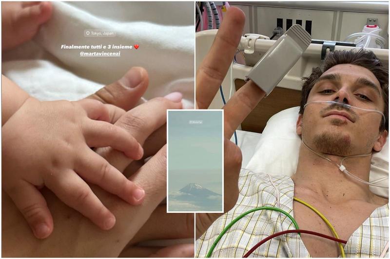 Luca Marini riabbraccia moglie e figlioletta dopo l’incidente: “Finalmente tutti e tre insieme”