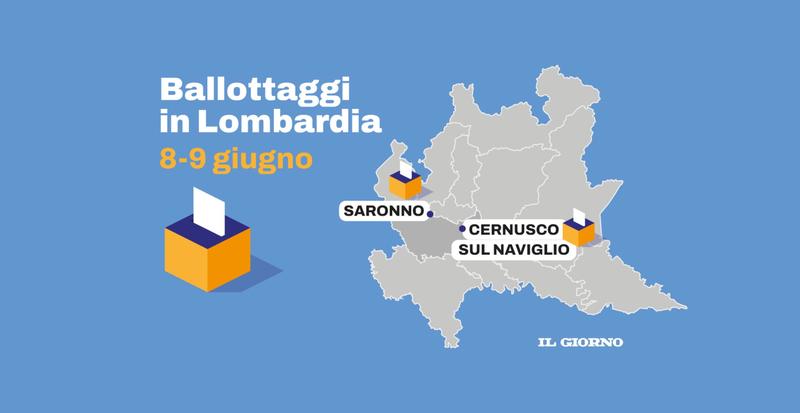 Ballottaggio a Cernusco e Saronno: domenica 8 e lunedì 9 giugno si sceglie il nuovo sindaco