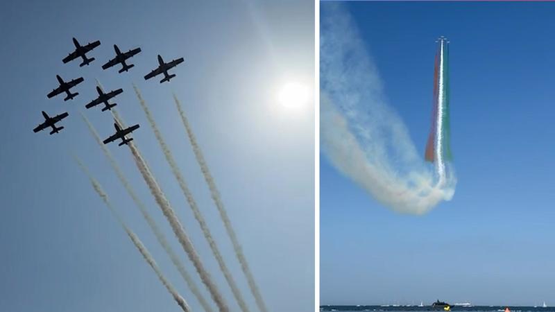 Frecce Tricolori, tutti col naso all’insù a Punta Marina: il video dello spettacolo