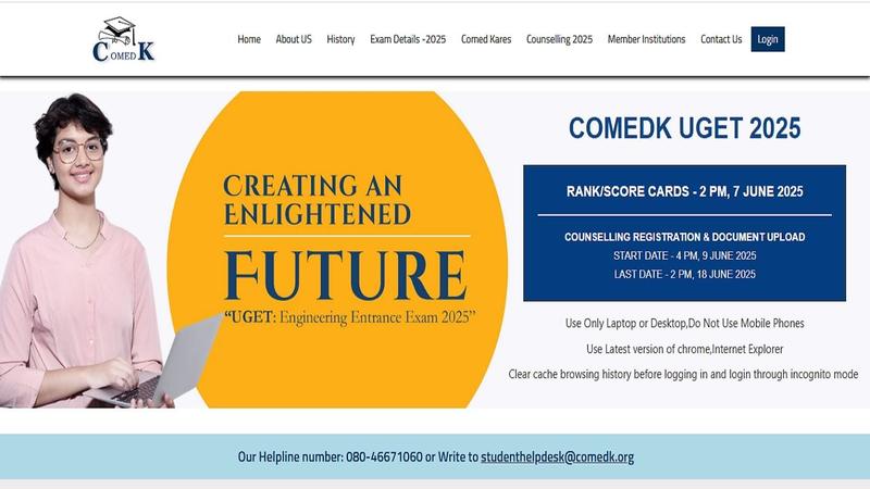 COMEDK UGET result 2025 today at 2 pm; know how to download scorecard