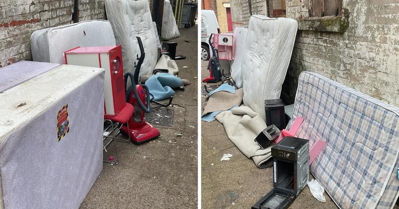 Hunt on for fly-tippers who left mattresses down alleyway