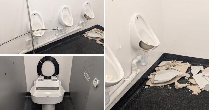 Urinal shattered as 'mindless' vandals lay waste to beach toilets