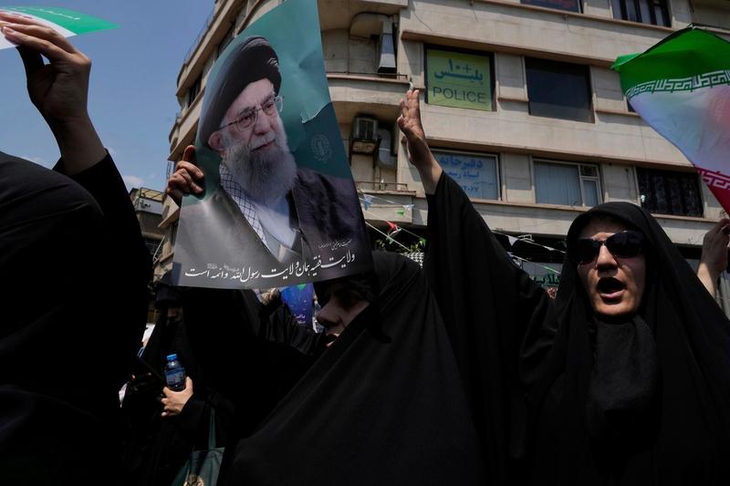 At scattered protests, Iranians call for revenge against Israel, death to Netanyahu
