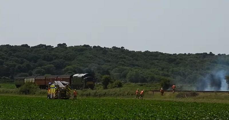 Fire breaks out along North Norfolk Railway line