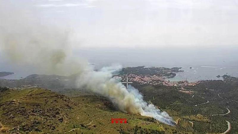 Un incendio forestal obliga a cortar al tráfico la carretera de acceso a Cadaqués
