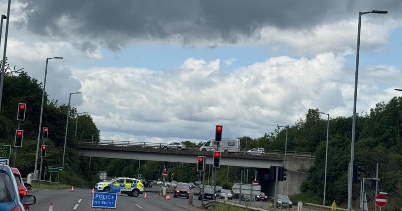 Police close road following crash