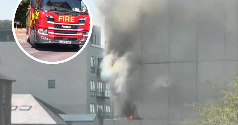 Crews tackle fire at city apartment block