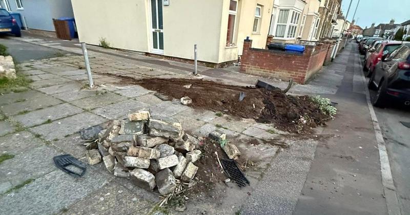 Flower planter destroyed as man flees scene of crash