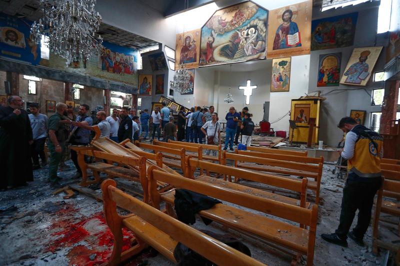 World denounces Syria church attack as death toll rises to 25