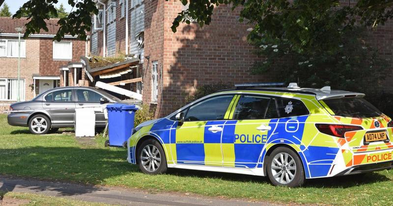Man in 80s involved in crash as car careers into home