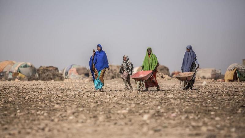 Niña y víctima de la crisis climática en el Sahel: 