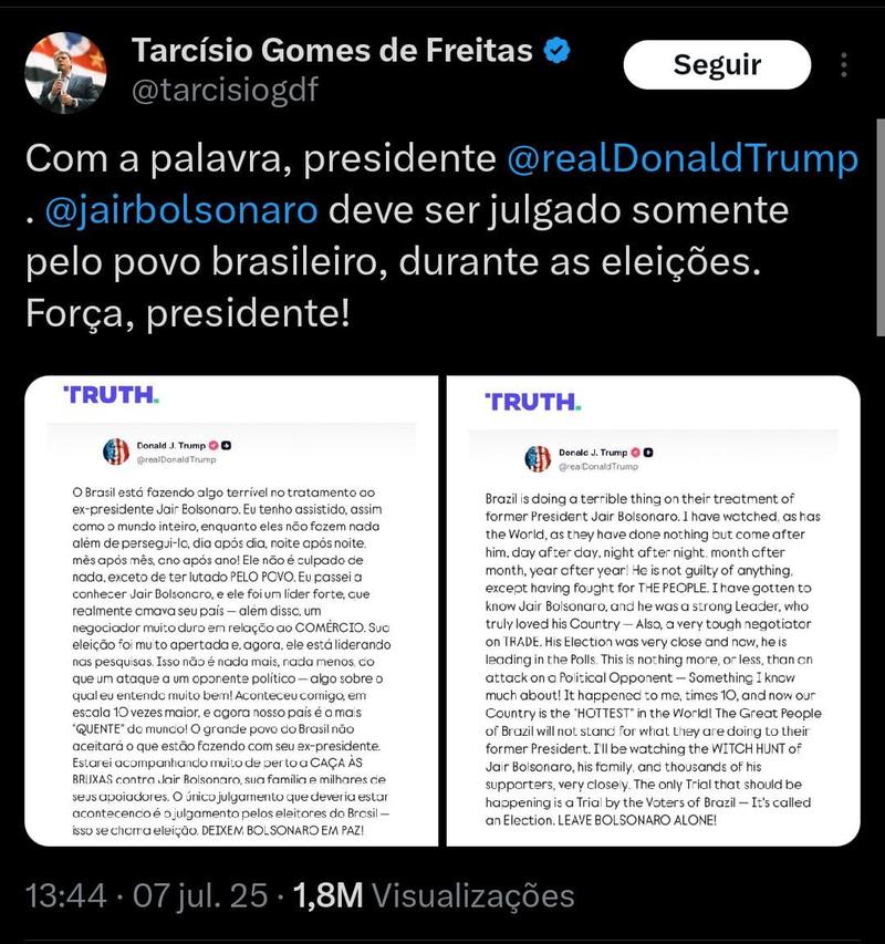 Candidato a presidente aplaude quem ameaça o Brasil