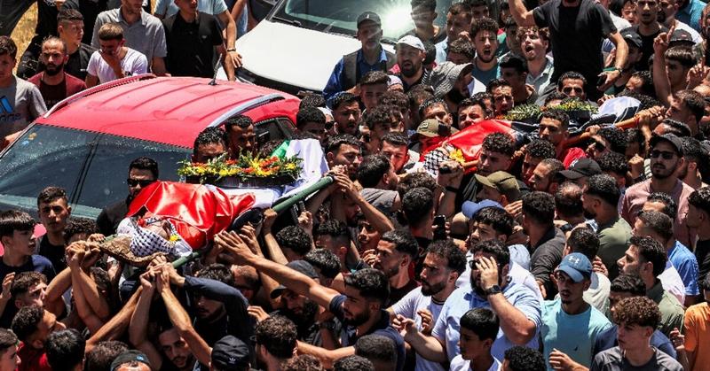 Anger in West Bank village at funeral of two young men