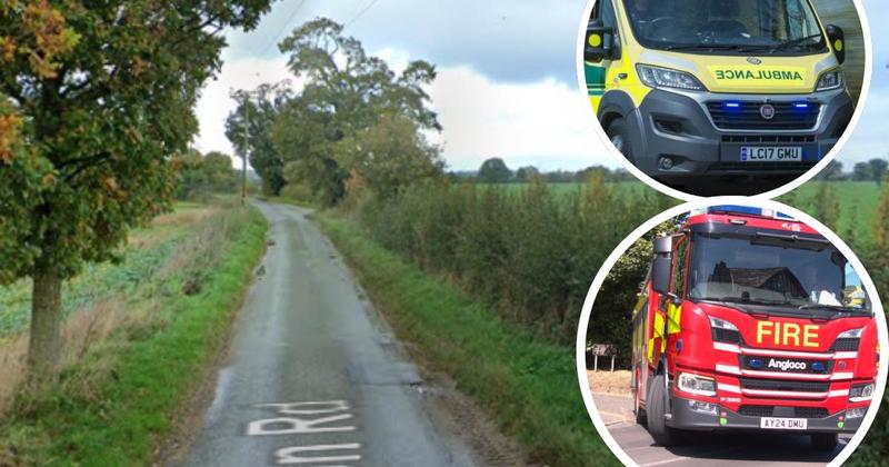 Driver taken to hospital after crash left road blocked