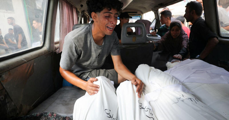 At least 32 killed by Israeli fire while seeking aid in Gaza, hospital says