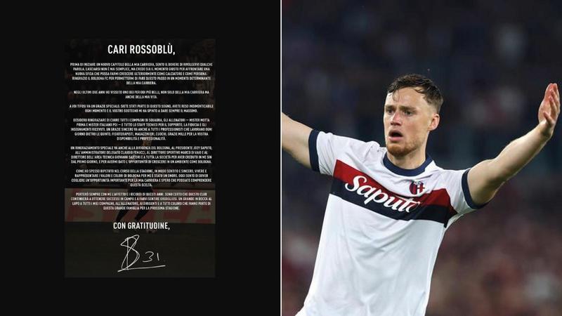 Beukema al Napoli, la lettera di addio al Bologna: 