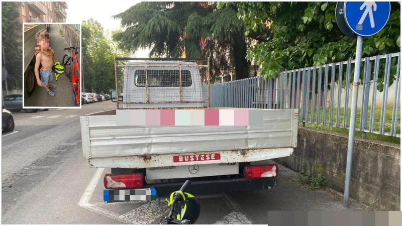 Multato a 8 anni, il bimbo in bici contro un camion parcheggiato sulla pista ciclabile. Il vigile: “Non ha fermato il velocipede”
