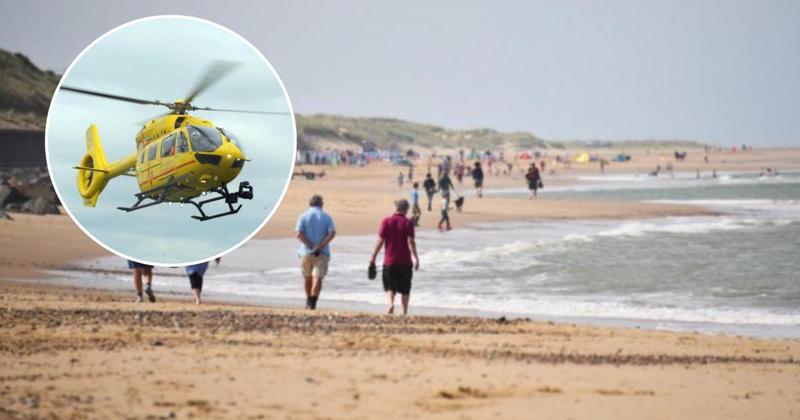 Air ambulance lands at popular beach amid medical emergency