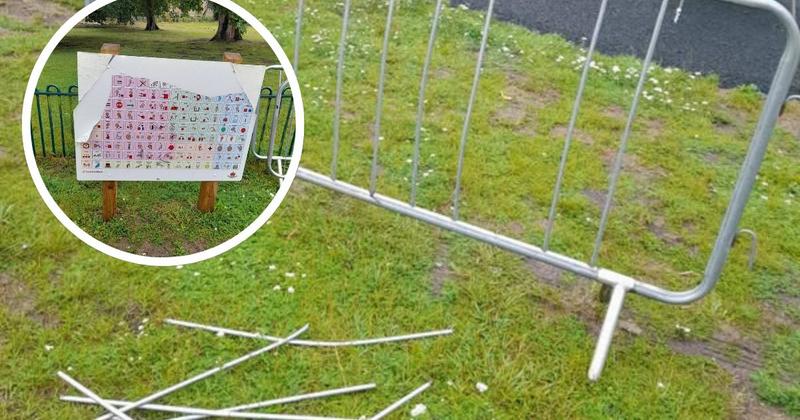 Play area damaged at town park