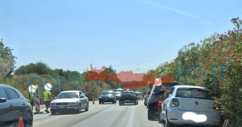Χανιά: Καραμπόλα τριών αυτοκινήτων μέσα στο έργο του ΒΟΑΚ, στον Γαλατά