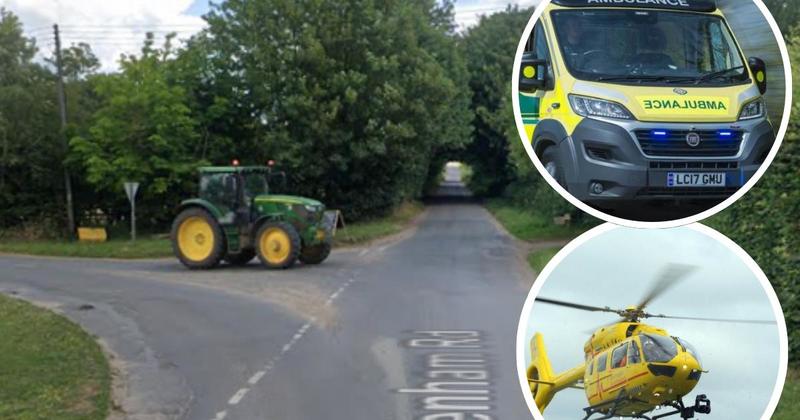 Air ambulance called after crash between motorbike and car