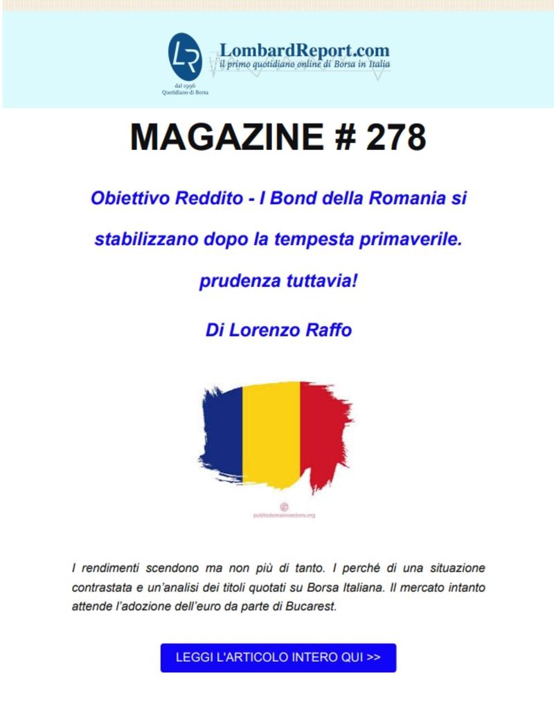 [MAGAZINE] Romania verso l'euro, ma i Bond restano in equilibrio instabile