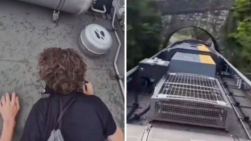 La follia train-surfing di due ragazzi: aggrappati al treno in corsa sfidano la morte per qualche like /