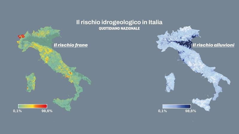 La mappa interattiva del dissesto idrogeologico. Il rapporto Ispra: a rischio quasi sei milioni di italiani