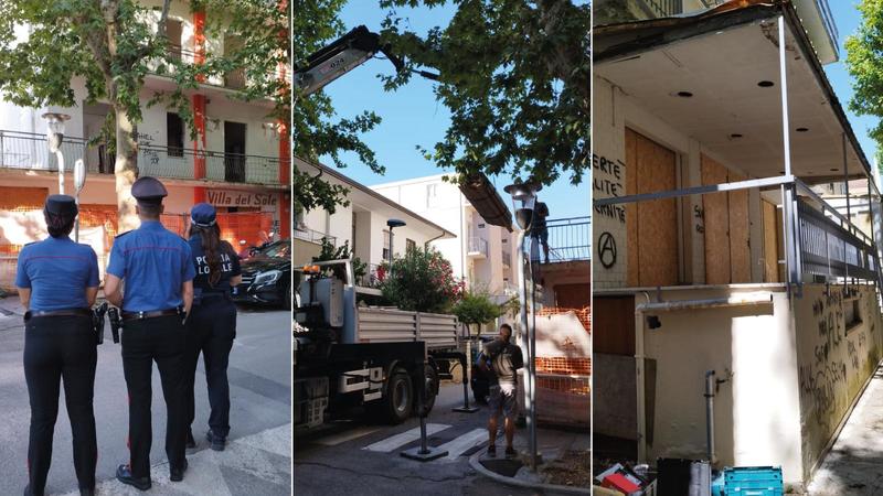 Blitz negli hotel abbandonati a Miramare: bonifica e messa in sicurezza contro gli abusivi