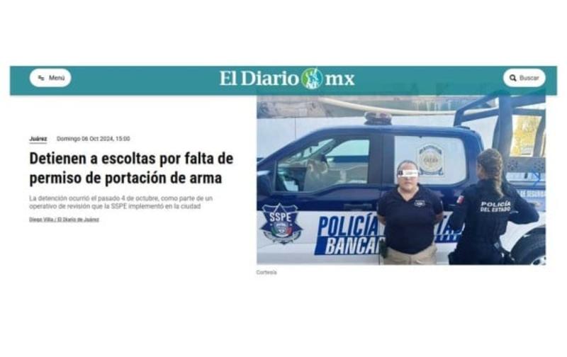 Viene la voladora vs escoltas sin porte de arma
