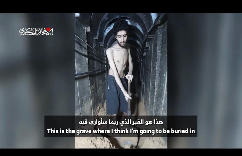 ‘A living skeleton buried alive’: Hostage’s family pleads for help after Hamas video shows him starving