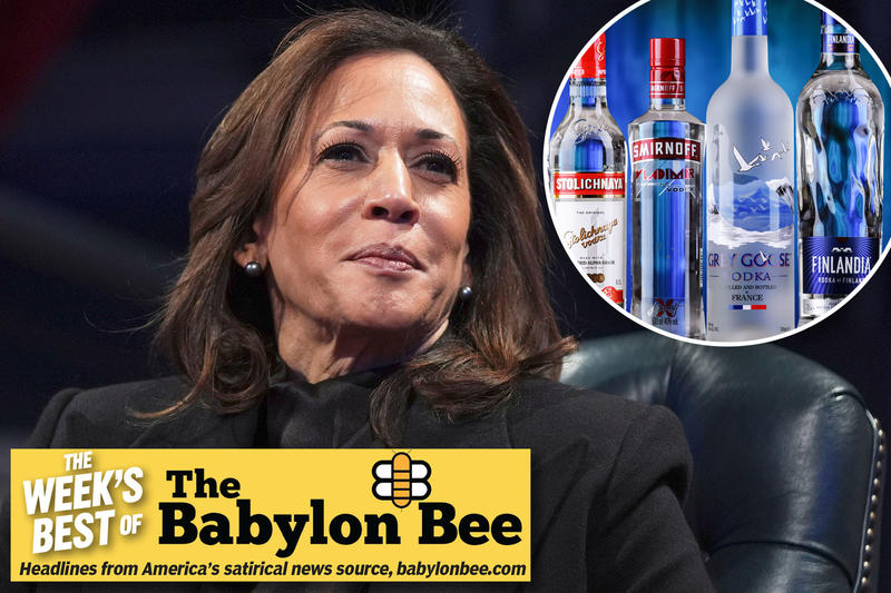 Best of the Babylon Bee: Kamala announces she will step away from politics to spend more time with vodka