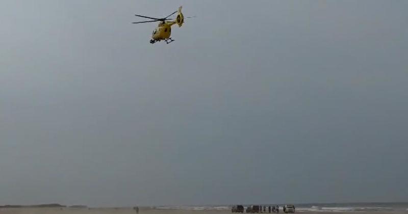 Horse rider airlifted to hospital after beach fall