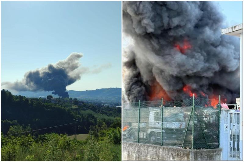Maxi incendio in uno stabilimento di bitumi, cittadini barricati in casa /