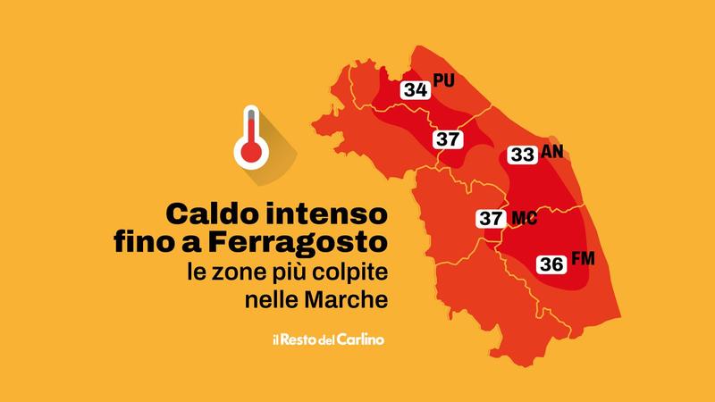 Caldo torrido fino a Ferragosto nelle Marche, quali sono le zone più colpite