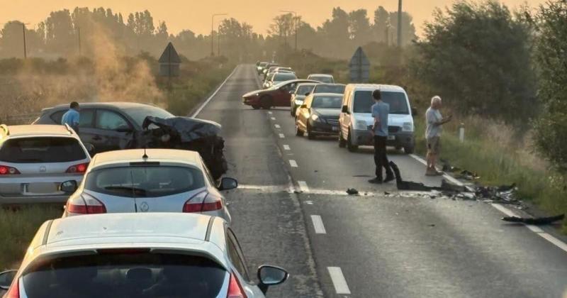 A47 blocked in both directions after crash leaves car in ditch