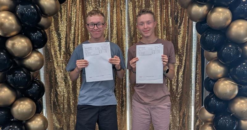 Twin-credible! Brothers celebrate identical results in their A-Levels