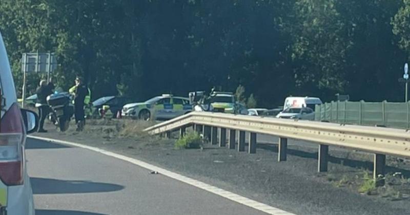 Gridlock on NDR after crash off roundabout