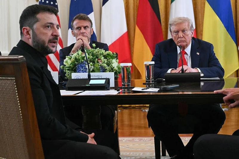 Ukraine /					 													 						Donald Trump was on his best behaviour in his meeting with Zelensky