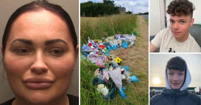 Woman was sipping lager at 96mph before crash that killed two teenage boys