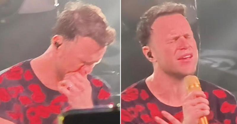 Olly Murs cries during 'very touching' tribute to Caroline Flack at Norwich show