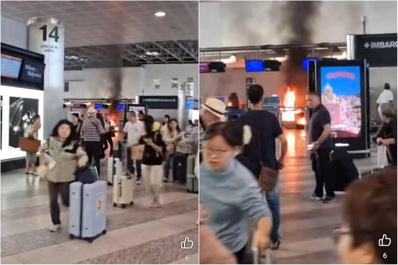 Paura a Malpensa, uomo prende a martellate i monitor del check-in e appicca un incendio /