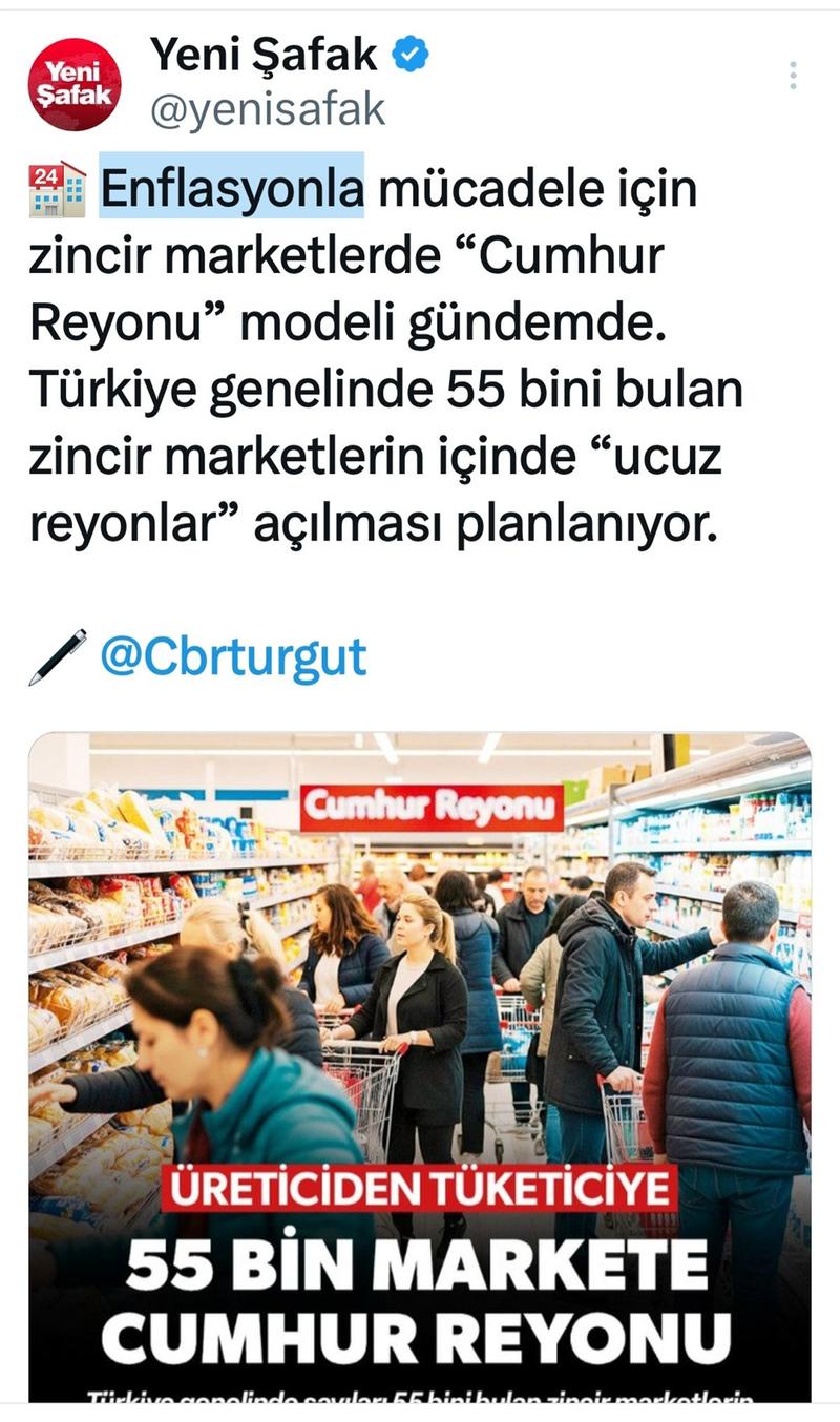 Enflasyona karşı şimdi de Cumhur Reyonu mu?