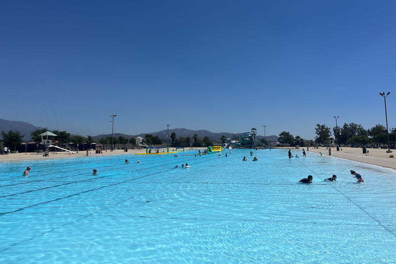 The country’s biggest public pool was built to look like a sandy beach