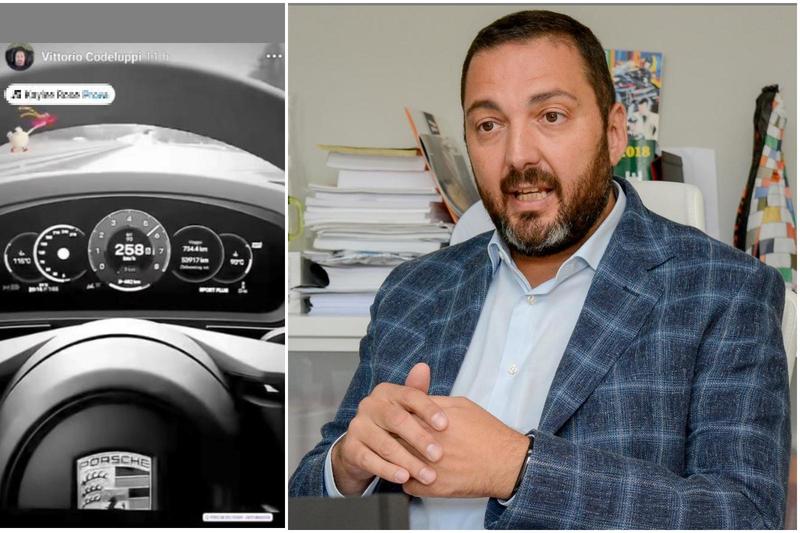 Posta video della sua Porsche con il contachilometri oltre i 250 km/h, bufera su Vittorio Codeluppi: “Si dimetta”