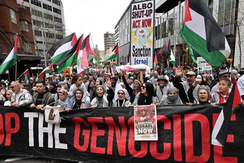 Tens of thousands march in Australia, demand end to Gaza war, sanctions on Israel