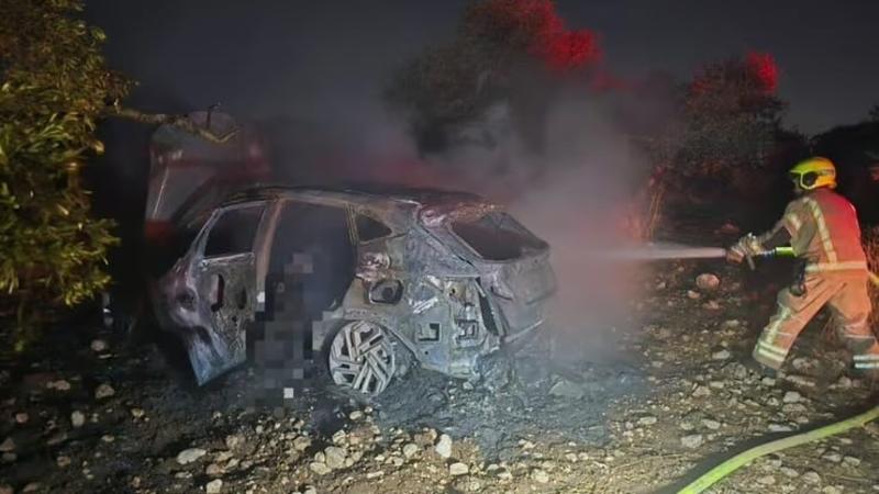 Two bodies found inside a burnt car near Kafr Qasim, police investigating